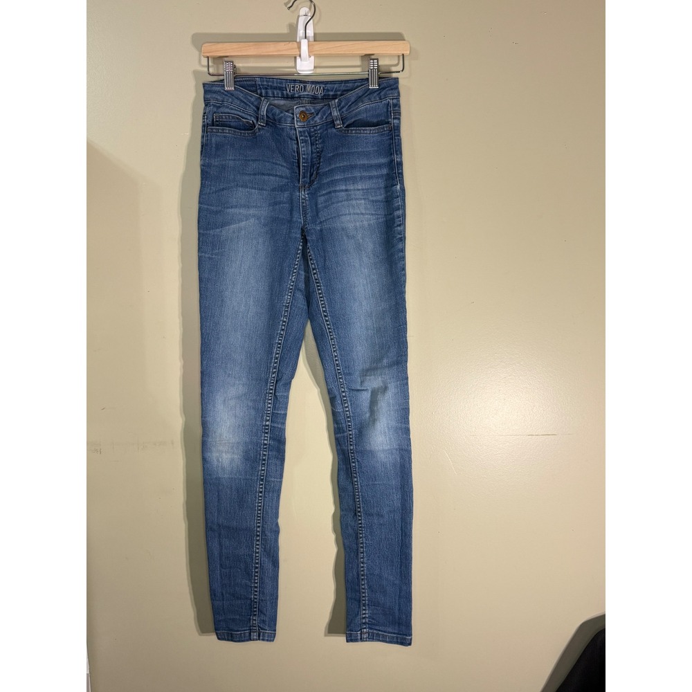 Vero Moda Wonder NW Medium Blue Skinny Jeans Size 28/32 High Rise Denim